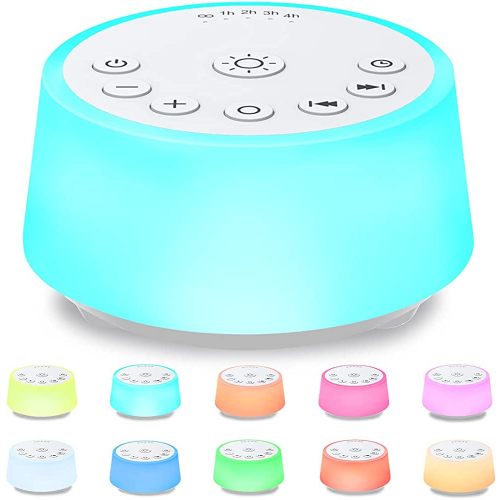 Color Noise Sound Machines with 10 Colors Night Light 25 Soothing Sounds and Sleep White Noise Machine 32 Volume Levels 5 Timers Adjustable Brightness Memory Function for Adults Kids Baby
