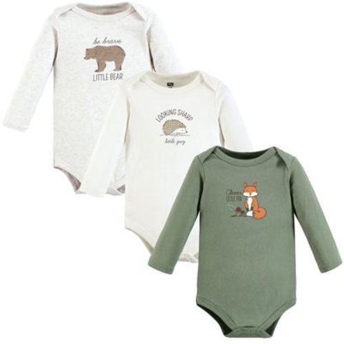 Hudson Baby Infant Boy Cotton Long-Sleeve Bodysuits, Forest Fox, 3-6 Months