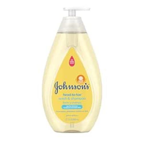 Johnson's Head-to-Toe Gentle Tear-Free Baby & Newborn Wash & Shampoo, Sulfate-, Paraben- Phthalate- & Dye-Free, Hypoallergenic Wash for Sensitive Skin & Hair, 27.1 fl. Oz