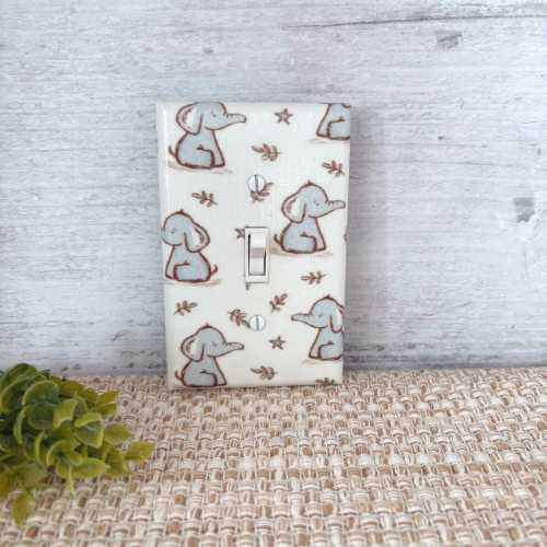 Boy Elephant Nursery, Light Switch Cover, Boy Nursery Decor, Baby Shower Gift