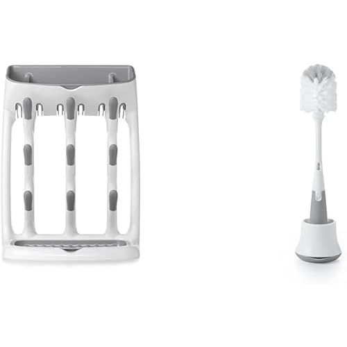 OXO Tot Bottle Brush, Drying Rack Combo Set for Baby Bottles