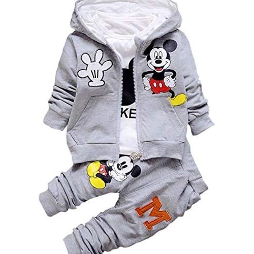 3 PCS New Kids Girls Boys Clothing Sets Autumn Hooded Coat+T-Shirt+Pants Baby Cotton Tracksuits