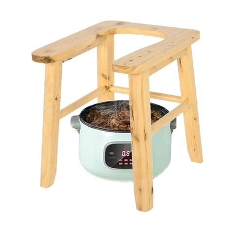 MOGUOBIN Wooden U-Shape Yoni Steam Seat,Wooden Steaming Seat with Four Legs,Yoni Steamer Chair,Yoni Steamer Seat for Toilet,Steaming Chair V Steam at Home Kit 13.4x11.8x15.7“LxWxH(No Steamer)