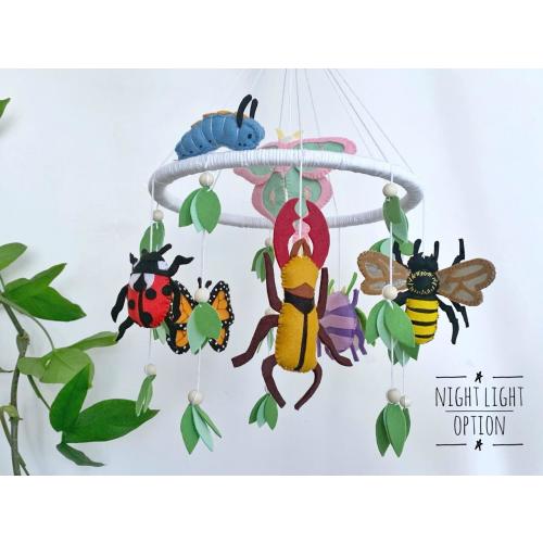 Insects baby crib mobile nursery decor Woodland bugs girl nursery mobile Butterfly bee mobile New baby room decor gifts