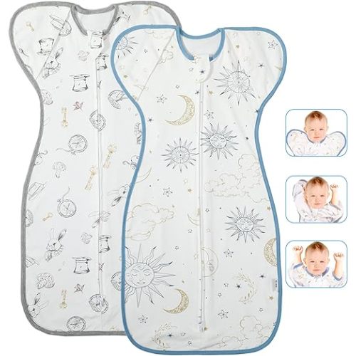 Eray Baby Sleep Sack 3-6Months Transitional Swaddle Sack Arms Out Zipper Swaddle Infant Sleep Sack Baby Wearable Blanket for Boy Girl