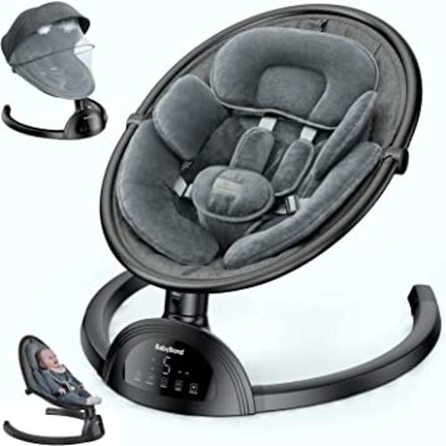 BabyBond Baby Swings for Infants, Bluetooth Infant Swing with Music Speaker with 3 Seat Positions, 5 Point Harness Belt, 5 Speeds and Remote Control - Portable Baby Swing for Indoor and Outdoor