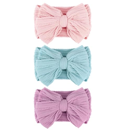 AQOKKA Baby Bows Headbands Nylon Baby Girl Headbands Soft Handmade Hairbands Toddler Hair Accessories for Girls Baby Newborn Infant Kids