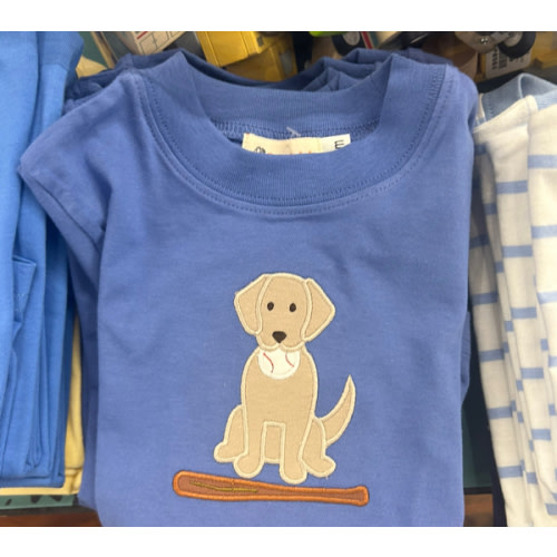 Blue Baseball Dog Shirt. Size: 18M