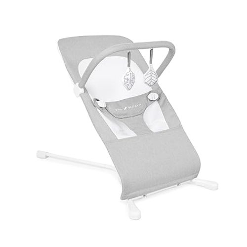 Baby Delight Highland Baby Bouncer | Infant | 0 – 6 Months | 3-Position Recline | Pebble Grey