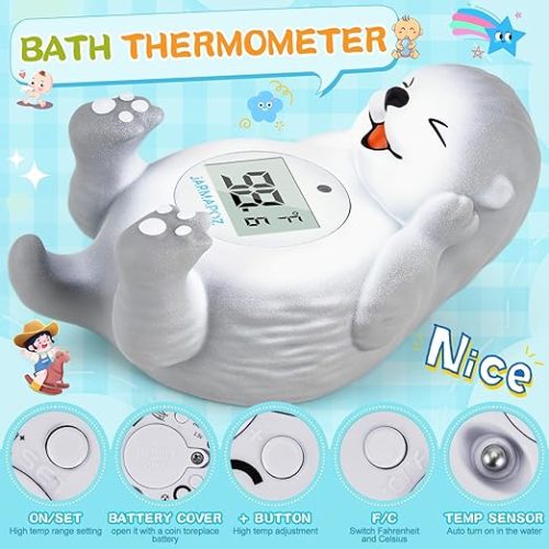 Baby Bath Thermometer, Newborn Bath and Room Temperature Thermometer Safety Floating Toy, Bathtub Thermometer for Infant at Fahrenheit and Celsius Degree