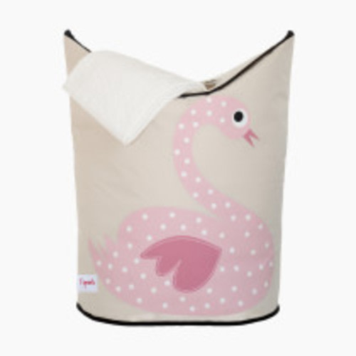 3 Sprouts Laundry Hamper - Pink Swan
