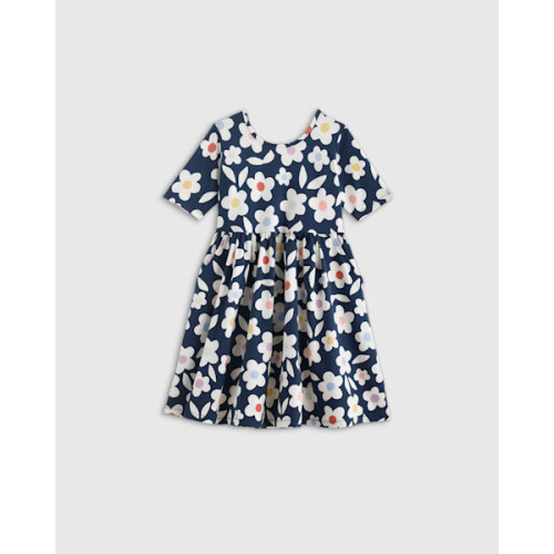 Organic Cotton Skater Dress - Toddler Girl in Multi Hearts