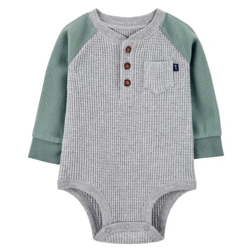 Baby Colorblock Thermal Long-Sleeve Bodysuit - Gray - OshKosh | Carter's