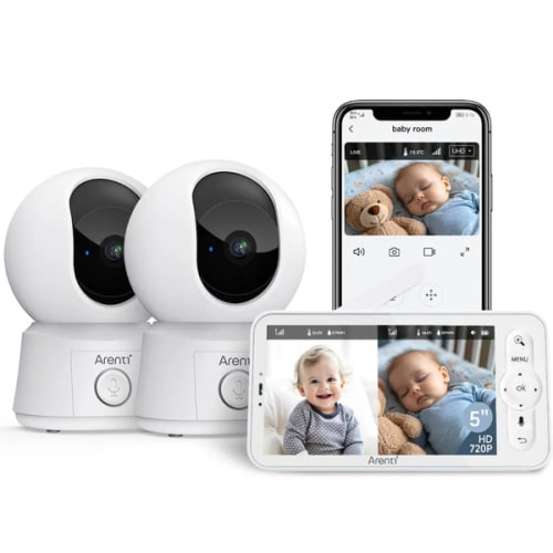 Arenti AInanny B2 Smart 1080P WiFi Video Baby Monitor with Night Vision, Motion Alerts and Two-Way Audio