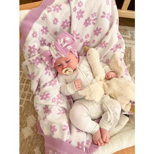 Knit Blanket | Daisy Lilac