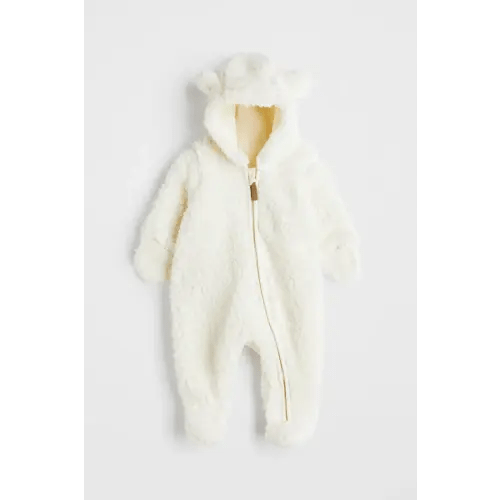 Faux Shearling Overall, Natural white