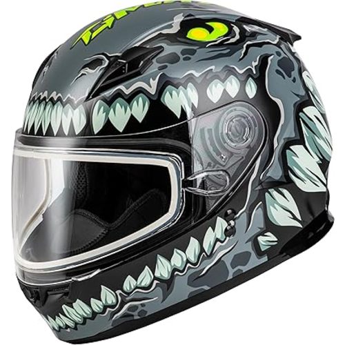 Gmax Youth GM-49Y Drax Full Face Dual Pane Snowmobile Helmet Anti-Fog Lens for Winter