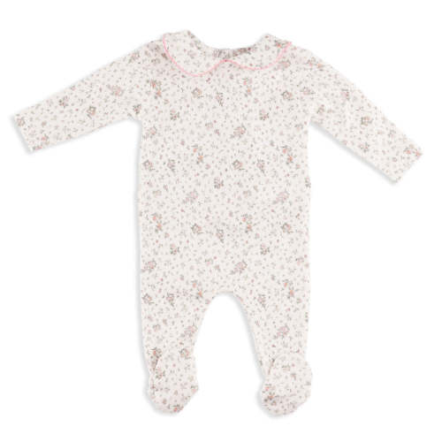 Blanca Fall Floral Printed Footed Onesie