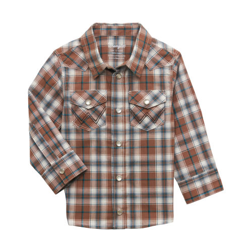 Wrangler Infant Boys' Plaid Print Long Sleeve Snap Western Shirt | Boot Barn