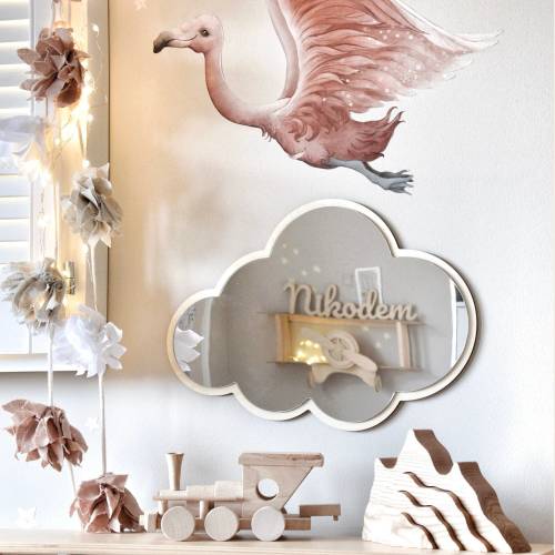 Safe Mirror Acrylic Plywood, for child's room, Babyroom, Cloud, Boho, Shatterproof, Wall decor. Spiegel für ein Kind, Surfing