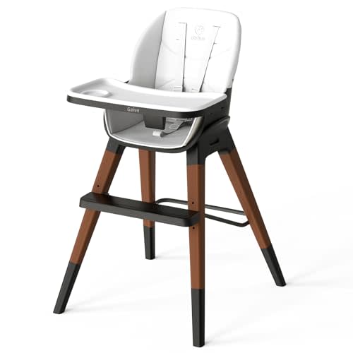 GAIVE 8 in 1 Highchair, Convertible Wooden Baby High Chair with Tray, Adjustable High Chair for Babies and Toddlers, Easy to Clean, Grow with Family|Booster|Learning Table|High Stool