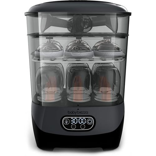 Baby Brezza Baby Bottle Sterilizer + Dryer Advanced – Electric Steam Sterilization Machine – Universal Sterilizing of All Bottles: Plastic, Glass, Pacifiers + Breast Pump Parts- HEPA Filter, Charcoal