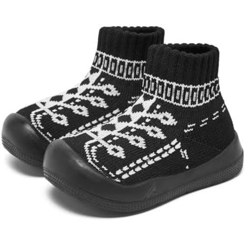 Eashi Baby Boy Girl Non-Skid Indoor Infant Walking Shoes Breathable Warm Elastic Sock Shoes with Memory Sole Protect Toes Outdoor Sneakers