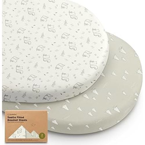 Amazon.com: 2-Pack Organic Bassinet Sheets for Girls, Boys - 100% Cotton Bassinet Mattress Sheets Compatible with Halo Bassinest Swivel Sleeper, Graco, Baby Delight, Chicco, Unisex Fitted Bassinet Sheets (Herb) : Baby