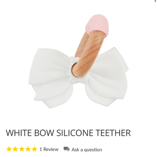 White Bow Silicone Teether