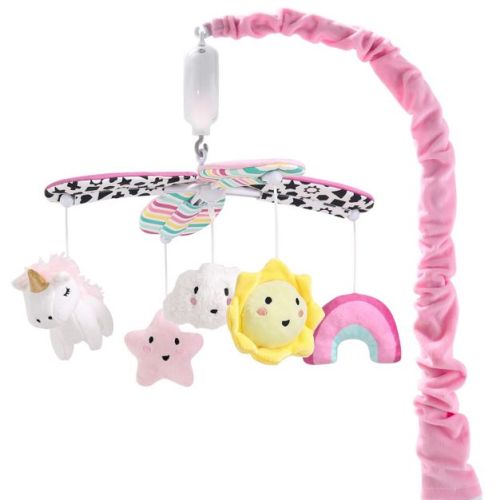 The Peanutshell Pink Look Up High Contrast Musical Crib Mobile For Baby Girls