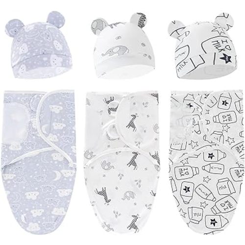 3-Pack Organic Baby Swaddle Sleep Sacks - Newborn Swaddle Sack - Ergonomic Baby Swaddles 0-3 Months - Baby Sleep Sack - Baby Swaddle Blanket Wrap