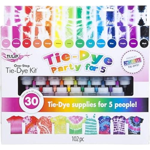 Tulip One-Step Tie-Dye Kit 15-Color Party Kit, Standard, Rainbow
