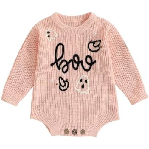 FYBITBO Baby Girl Boy Sweater Knit Oversized Pullover Sweatshirt Romper Onesie Warm Fall Winter Clothes Outfit Newborn
