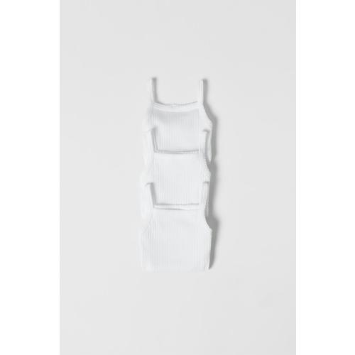 THREE-PACK OF SLEEVELESS BODYSUITS - White | ZARA United States