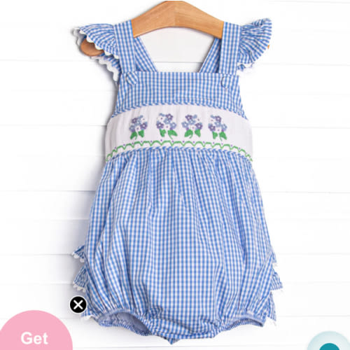 Hydrangea Honey Smocked Bubble, Blue – Stitchy Fish