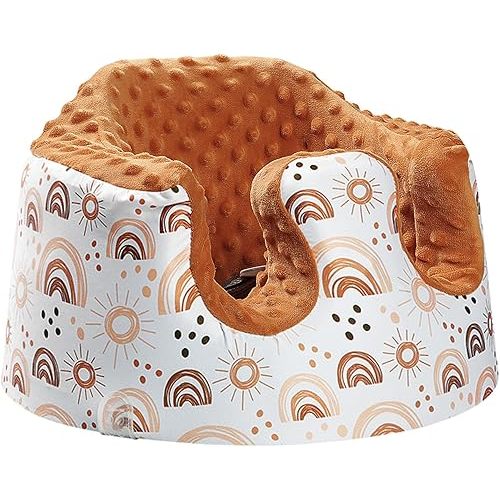 Seat Cover Compatible with Bumbo Seat and Nuby Seat, Floor Seat Cover for Boys and Girls, Removable Breathable Baby Seat Cover, New Designed, Anti-Slip, Cover Only, Rainbow