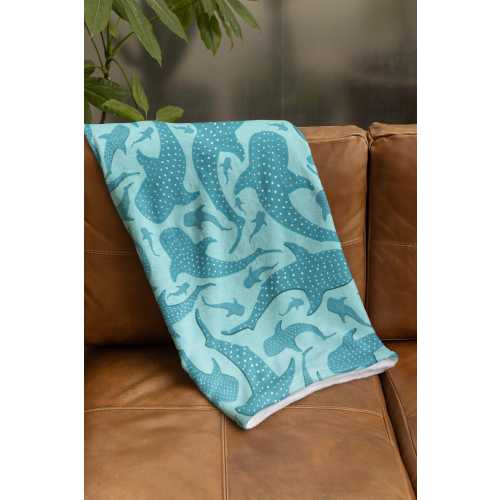 Whale Shark Blanket - Velveteen Plush Throw, Soft Cozy Blanket for Kids & Adults, Ocean Sea Life Decor, Perfect Gift Idea