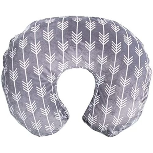 Boppy Nursing Pillow and Positioner—Original | Gray and White Arrows | Breastfeeding, Bottle Feeding, Baby Support | with Removable Minky Cover | Awake-Time Support