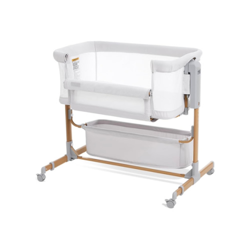 Baby Bassinet Bedside Sleeper, 3-in-1 Rocking Bassinet for Baby with 6-Level Height Adjustable, 4 Wheels & Breathable Mesh Walls, Portable Bedside Bassinet with Mattress for Newborn