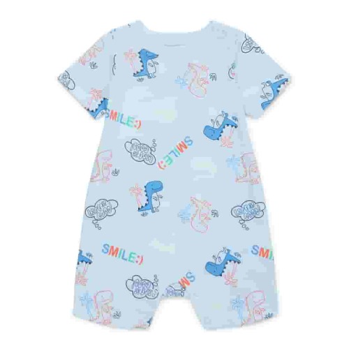 Garanimals Baby Boy Short Sleeve Slub Jersey Print Romper, Sizes 0-24 Months