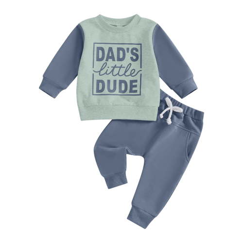 Ramiter Baby Boy Clothes Newborn Toddler Baby Boys Long Pants Set 2 piece Long Sleeve Tee & Pull-on Jogger Set(Blue,3-6 Months)