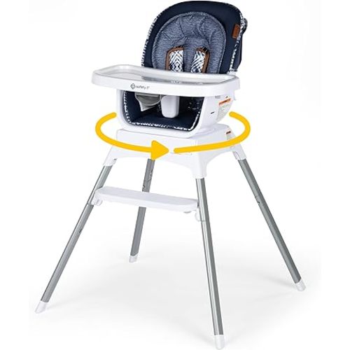 Safety 1st Grow and Go Infant High Chair, Convertible High Chairs for Babies and Toddlers - Rotating Baby High Chair for Eating, Navy Ink