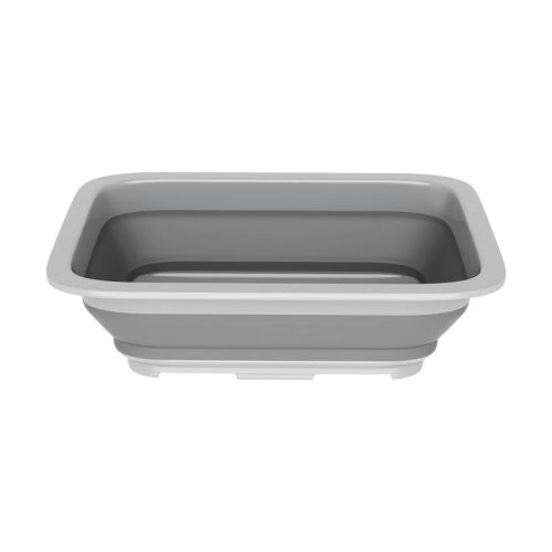 Collapsible Ice Bucket - 10-Liter Portable Outdoor Multi-Use Basin, Dish Tub, and Storage Basket for Camping and Tailgating by Wakeman (Gray)