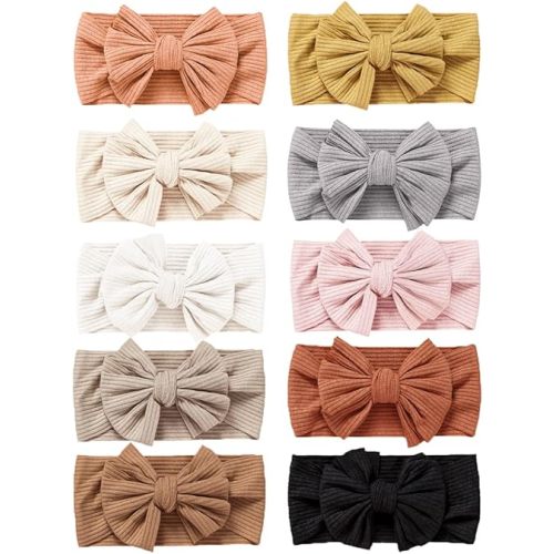 Niceye Baby Girls Headbands (10 Pack) - Khaki