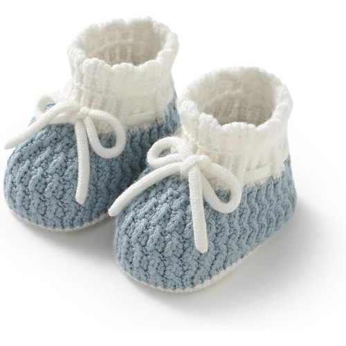 Baby Booties Knitted Newborn First Soft Sock Crib Warm Shoes for Toddler Infant Boy Girl Babys Shower Gift