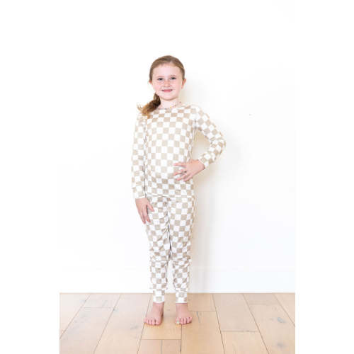 TAN + WHITE CHECKER (BIG CHECK) | LONG SLEEVE