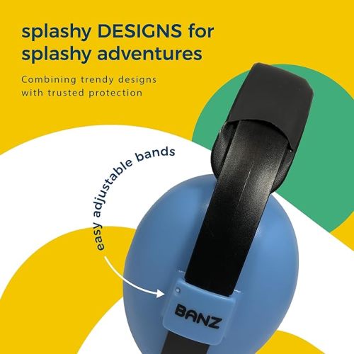 Banz Bubzee Baby Ear Defenders 0-36 Months, Noise Cancelling Headphones for Kids - Blue