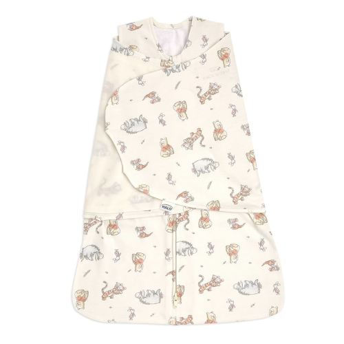 HALO Disney Baby 100% Micro Fleece Sleepsack Swaddle, 3-Way Adjustable Wearable Blanket, TOG 1.5, Winnie Frolic, Small, 3-6 Months