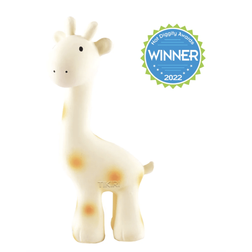Giraffe Organic Natural Rubber Rattle, Teether & Bath Toy