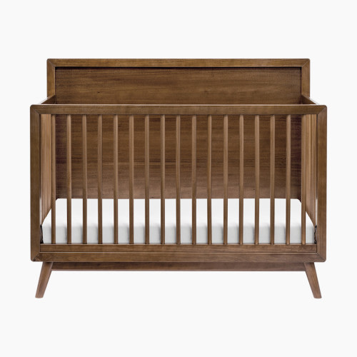 babyletto Palma 4-in-1 Convertible Crib with Toddler Bed Conversion Kit - Natural Walnut